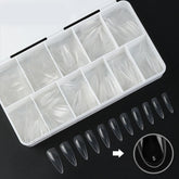 550PCS Clear Acrylic Long Ballerina Fake Nails Almond Coffin Full Half Cover False Nails Artificial Nail Soft Gel Tips